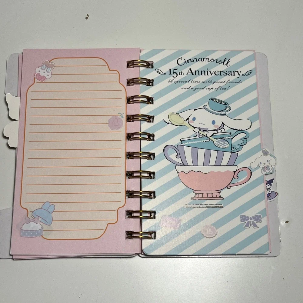 Sanrio 48K My Melody Spiral Notebook Pink Gold Foil Tabbed Journal XC-3503